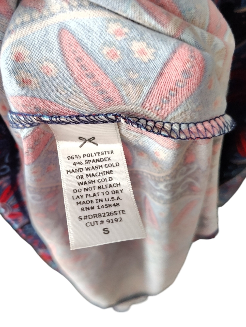 French Grey Sleeveless Navy & Red Medallion Knit Maxi Dress - Picture 6 of 6